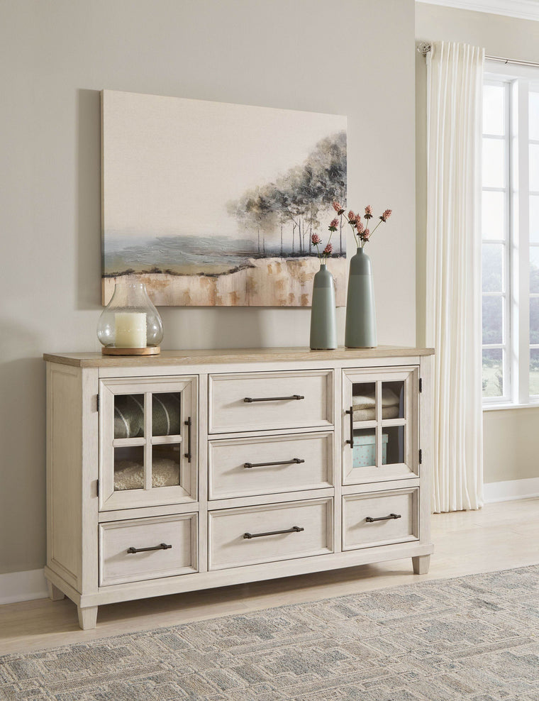 Shaybrock - Antique White / Brown - Dresser - Forward Furniture