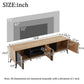 Modern TV Stand with 3 Doors and 3-Tier Open Shelving, Spacious TV Entertainment Center for Living Room, 70.5" L x 15.5" W x 19.5" H, Wood