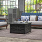 Farmhouse Square Coffee Table with Hidden Storage - Black