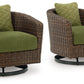 Horizon Hall - Brown / Green - Swivel Lounge With Cushion