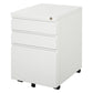 3 Drawer Filing Cabinet, Lockable Office Storage Cabinet on Wheels for Legal, Letter, A4 Files, White