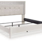 Zyniden - Silver - King Upholstered Panel Bed