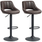 Faux Leather Swivel Bar Stools Set of 2 - Brown