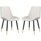 Dining Chairs Set of 2, Modern Kitchen Chair with PU Leather Upholstery and Steel Legs for Living Room, Bedroom, Cream