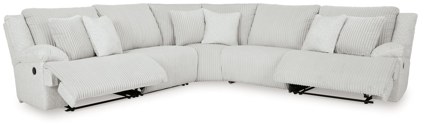 Top Tier - Alloy - 5-Piece Reclining Sectional - Fabric