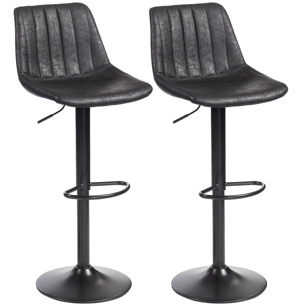 Counter Height Swivel Bar Stools Set of 2 - Black