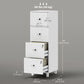 4 Drawer File Cabinet with Lock, Office Filing Cabinet, A4 Letter Size, Hanging File Folders, White