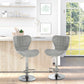Set of 2 Counter Height Bar Stools Swivel Stool Height Adjustable Bar Chairs with Footrest for Kitchen Dining Home Pub, Grey