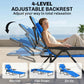 Folding Lounge Chair w/ Reclining Back, Cream White