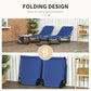 Set of 2 Folding Outdoor Lounge Chair, Sun Tanning Chairs with Reclining Back, Breathable Mesh for Beach Patio, Grey