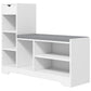 Shoe Storage Bench with Drawer and 6 Shelves - White