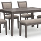 Wrenning - Gray - Dining Room Table Set (Set of 6)