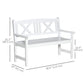 2-Seater Wooden Garden Bench, 4FT Outdoor Patio Loveseat with Unique X-Shape Back for Yard, Lawn, Porch, White