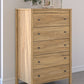 Bermacy - Light Brown - Five Drawer Chest