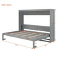 Queen Size Murphy Wall Bed with MDF & Plywood Construction, Fold-Away Cabinet Bed with Flexible Slat Support, 82'' L x 68'' W x 69'' H, Gray