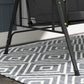 3-Seat Outdoor Porch Swing Patio Swing with Adjustable Canopy, Side Tray, Removable Cushion for Garden, Poolside, Grey
