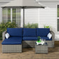 3pcs Modern Rattan Sofa Set, Wicker Patio Furniture Set with Coffee Table, Cushions, Pillows