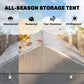 Portable Bicycle Shed with Galvanized Steel Frame and Large Door, Waterproof Outdoor Shed for Garden Tools, Light Grey
