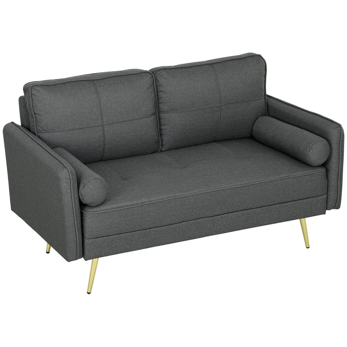 56" 2-Seater Loveseat Sofa with Pillows - Dark Grey