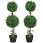 2 Pack 36.1" Artificial Trees, Boxwood Topiary Ball Trees with Pot for Indoor, Outdoor, Home Office, Living Room, Green