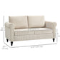 Vintage 2-Seater Loveseat Sofa with Rolled Arms - Beige