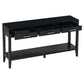 Farmhouse Entryway Table with Wide Top and Open Bottom Shelf, Minimalist Console with Adjustable Feet, 59'' L x 14'' W x 31.5'' H, Black