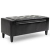Tufted Storage Ottoman Bench - Black