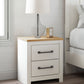 Linnocreek - White / Warm Brown - Two Drawer Night Stand