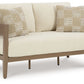 Serene Bay - Dark Brown / White - Loveseat With Cushion