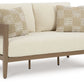 Serene Bay - Loveseat With Cushion - Dark Brown / White