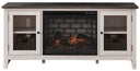2 Pc. TV Stand with Faux Firebrick Fireplace Insert