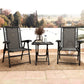 3 Pieces Patio Bistro Set, Outdoor Folding Table and Chairs Set, Metal Patio Furniture Set with Cup Holders