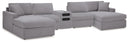 5 Pc. Double Chaise Sectional With Audio Console