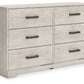 Shawburn - Whitewash - Six Drawer Dresser