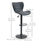 Set of 2 Swivel Adjustable Bar Stools - Black