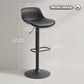 Set of 2 Swivel Bar Stools, Adjustable Height - Black