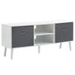 Modern TV Stand Cabinet with Foldable Drawers and Shelves for Living Room, Bedroom, White