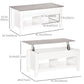 Lift Top Coffee Table with Hidden Storage - White