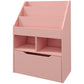 Kids Bookcase with Storage Drawer for Books, Reading Nook, for Classroom, Bedroom, Playroom, Pink