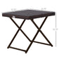 Patio Wicker Coffee Table, Outdoor PE Rattan Garden Folding Side Table, 15.75"x15.75"x15.75", Brown