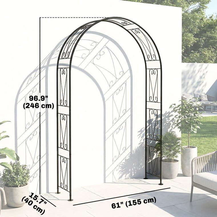 8' Garden Trellis Arch for Climbing Plants