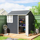 Metal Garden Storage Shed, Outdoor Tool Storage House with Lockable Door, Vents, Sloped Roof, Light Grey