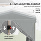 10' x 10' Pop-Up Canopy Tent with Sidewalls, Height-Adjustable, Carry Bag Included, for Outdoor, Garden, Patio, Light Grey