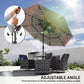 9.3' Grey Market Umbrella with Solar LED Lights & Tilt Crank