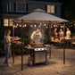 8' x 5' BBQ Grill Gazebo Tent with Double Tiered Canopy for Outdoor Sun Shade, Grey