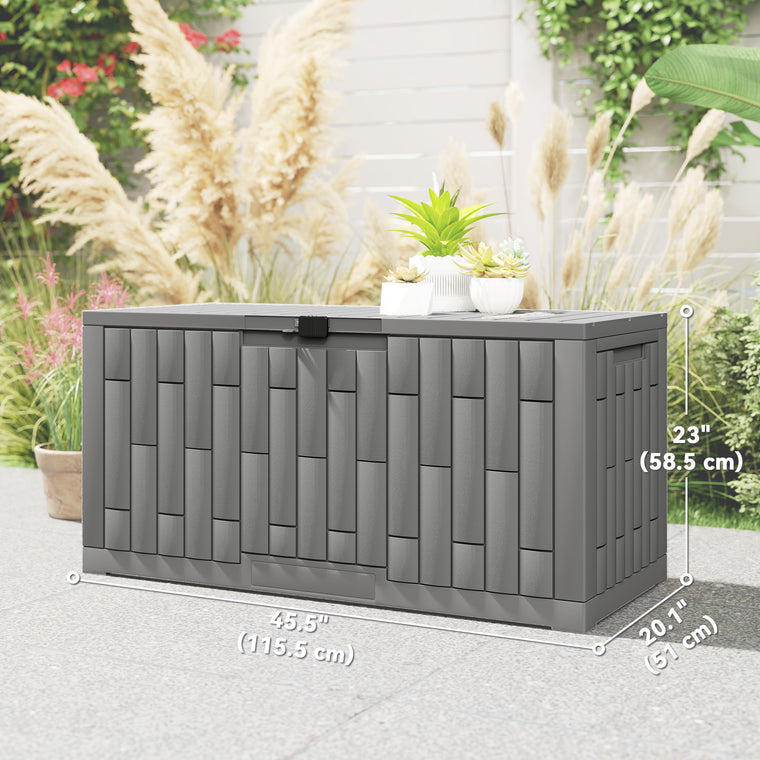 80-Gallon Lockable Resin Deck Box, UV Resistant