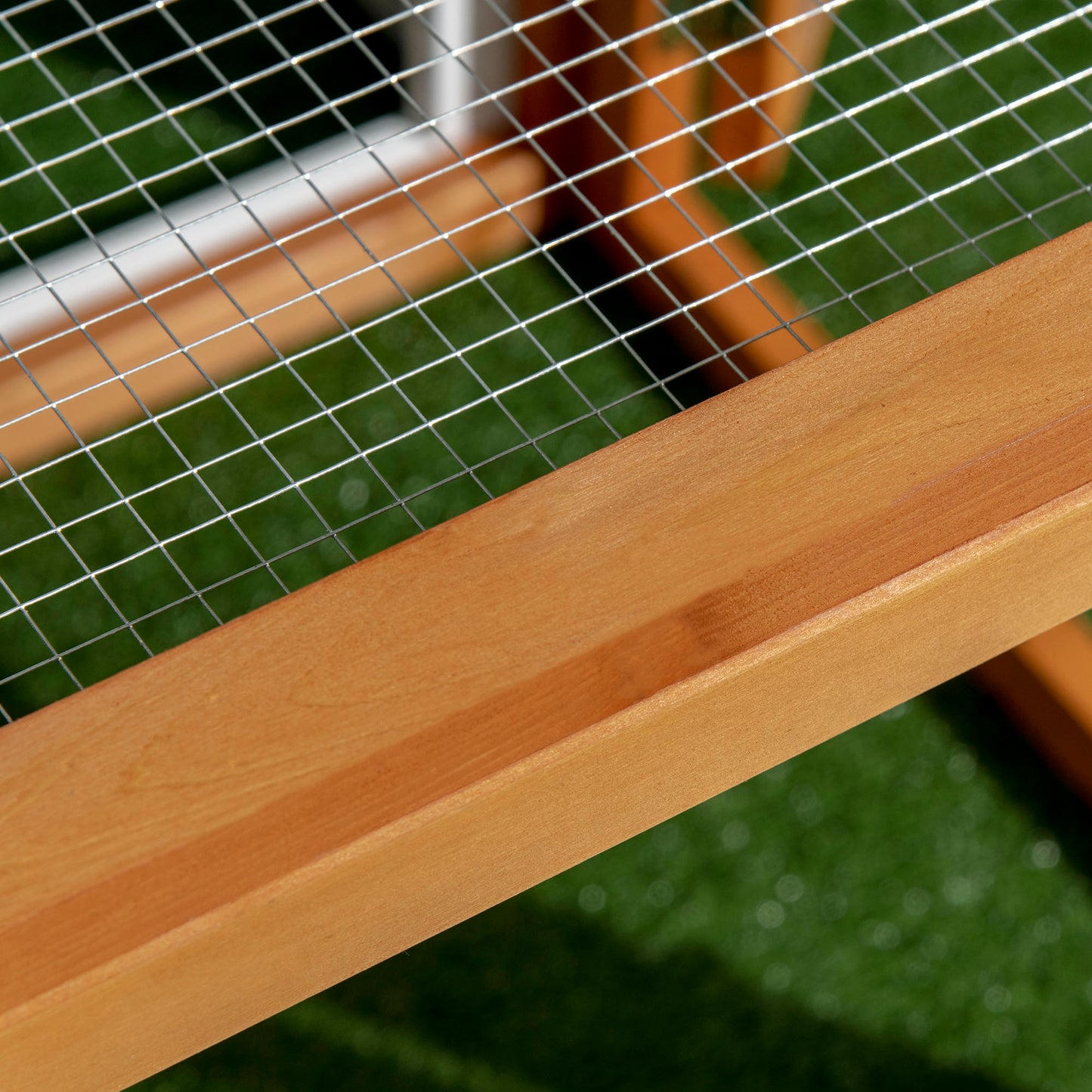 55" Wooden Chicken Coop Extension Outdoor with Roosting Bars, Combinable Design, Orange