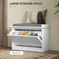 Shoe Storage with Seat, Upholstered Hallway Bench, Shoe Bench with Flip Drawer, Adjustable Shelf for 4-6 Pairs of Shoes