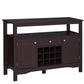 Modern Kitchen Buffet Bar Cabinet Storage Sideboard Dining Server with Drawer & 12-Bottle Wine Rack for Living Room, Espresso