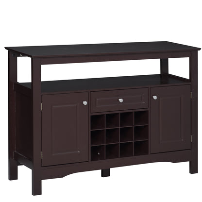 Buffet Bar Cabinet with 12-Bottle Wine Rack - Espresso